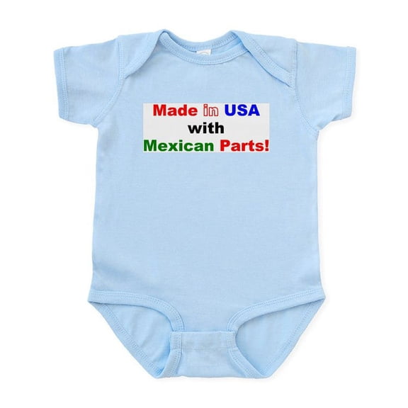 CafePress - Made In USA With Mexican Parts! Infant Creeper - Baby Light Bodysuit, Size Newborn - 24 Months