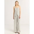 thumbnail image 4 of Scoop Women's and Women's Plus Linen Blend Longline Vest, Sizes XS-4X, 4 of 5