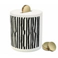 thumbnail image 3 of Tropical Piggy Bank, Bamboo Stems in Minimalist Art Effects Exotic Hippie Hawaiian Style Nature, Ceramic Coin Bank Money Box for Cash Saving, 3.6" X 3.2", Black White, by Ambesonne, 3 of 4