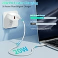 thumbnail image 2 of Fast Charger Compatible for iPhone 17 16 15 Charger, USB C Charger, 2-Pack 20W Dual Port USB C Charger Block Compatible for iPhone 17/16/15 and More (2-Pack 6 ft USB C Cable Included), 2 of 7