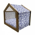 thumbnail image 2 of Rain Pet House, Sleeping Clouds and Umbrellas in a Rainy Day Themed Pattern, Outdoor & Indoor Portable Dog Kennel with Pillow and Cover, 5 Sizes, Blue Grey Ceil Blue, by Ambesonne, 2 of 5