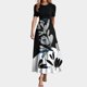 thumbnail image 1 of WILLBEST Vestidos de Verano para Mujer 2025, Vestido Largo Cruzado de Manga Corta con Estampado Floral y Dobladillo con Volantes de Patchwork, Vestido de Corte A Extra Grande, 1 of 3