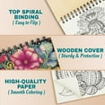 thumbnail image 2 of TPLHOUSE Enchanted Flowers Coloring Book Spiral Bound for Adults, A5 Wooden Cover, 30 Botanical Coloring Pages of World of Blooming Beauty for Stress Relief and Relaxation, 2 of 6