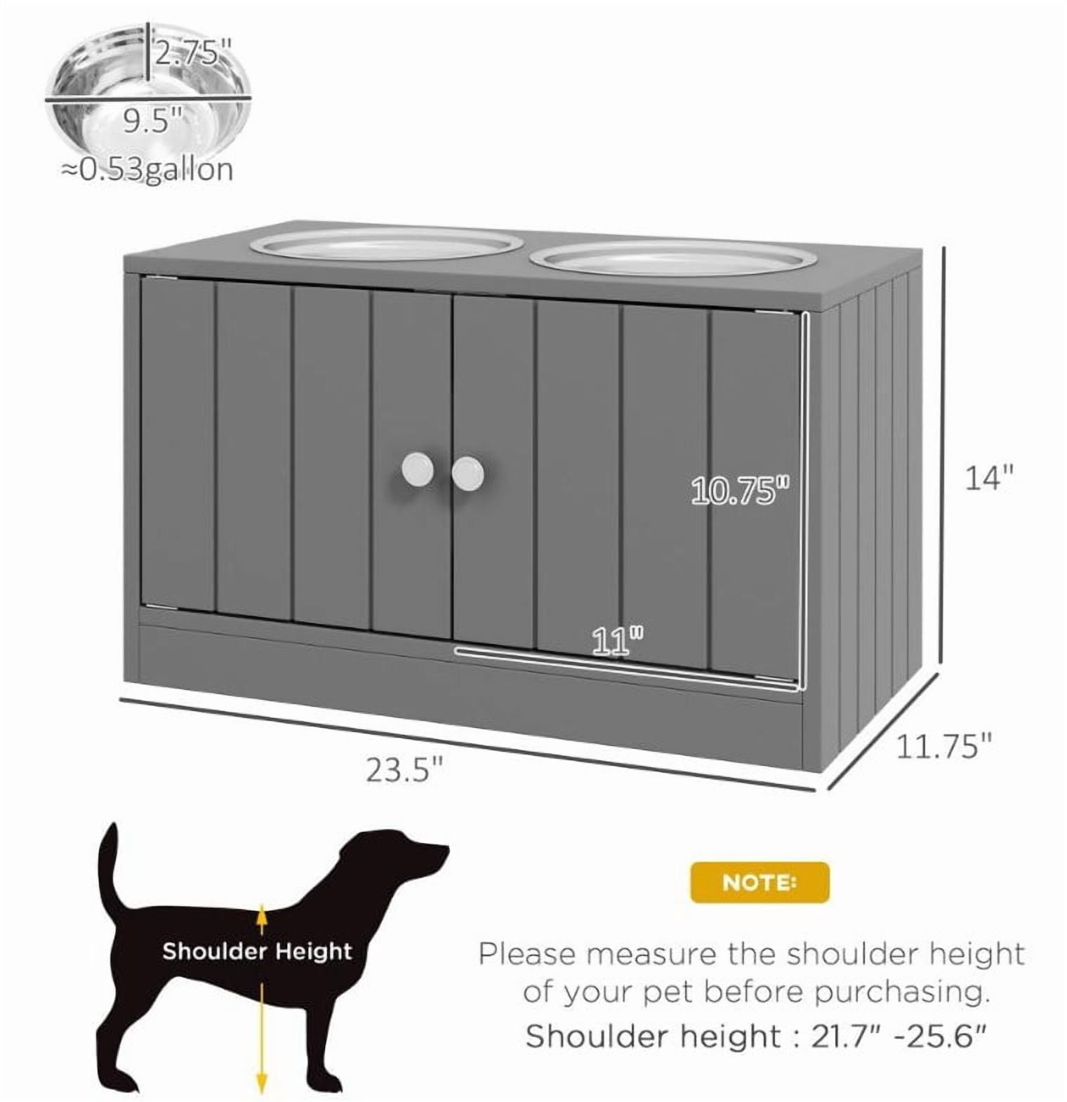 Pet Bowls, Elevated Dog Bowls with Storage Cabinet Containing Large Capacity