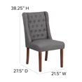 thumbnail image 2 of HERCULES Preston Series Black Leather Tufted Parsons Chair, 2 of 9