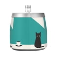 thumbnail image 7 of Yayeee Ashtray with Lid for Cigarette Smokeless Stainless Steel Home Ash Holder, Black Cat and Coffee, 7 of 7