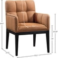 thumbnail image 3 of Meridian Furniture Adrian Cognac Vegan Leather Dining Arm Chair, Set of 2, 3 of 9