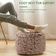 thumbnail image 3 of Round Stuffed Pouf Ottoman, Long Faux Fur Poufs with Foam Chunk Filling, Fluffy and Furry Pouf Foot Stool Storage Ottoman, 20 X 15 Floor Poufs Foot Rest for Living Room, Snow Coffee, 3 of 11