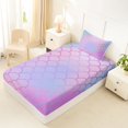 thumbnail image 5 of Manfei Mermaid Scale Twin Sheets, Dreamy Gradient Shell Bedding, Pink Lavender, 3 Pieces, 1 Flat Sheet, 1 Fitted Sheet and 1 Pillowcase, 5 of 6