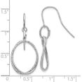 thumbnail image 4 of 10K White Gold Polished and Textured Shepherd Hook Earrings - 35mm- Made In Italy, 4 of 6