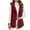 Red-06, variant on HTNBO Women's Mid-Long Fleece Hooded Vest Sleeveless Warm Casual Button Down Fuzzy Sherpa Gilet Jacket with Pockets