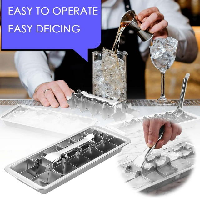 Boreal Craft Stainless Steel Ice Grid Homemade DIY Ice Granules Stainless Steel Ice Making Quick De Icing Drinker Ice Tray Ice Trays for Freezer Easy Release Silicone Cups for Melting Chocolate Rubber