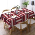 thumbnail image 2 of XMXY Table Cloth Rectangle Table, Abstract Woven Red Stripes Dining Table Cover Waterproof Washable Outdoor Tablecloth, 54 X 72 Inch, 2 of 8