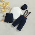 thumbnail image 5 of Otqutp Summer Baby Outfits Set Toddler Kids Boys Gentleman's Dress 4PCS Shirts + Vest + Pants + Hat Child Baby Outfits 0 to 2 Years, 5 of 8
