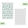 thumbnail image 2 of Pofeuu Leaf Print Green Print Premium Golf Towel with Carabiner Clip Absorbent Microfiber Waffle Pattern Golf Towel for Golf Bag Trolly Belt Loop, 2 of 8