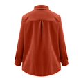 thumbnail image 4 of ManxiVoo Women's Corduroy Shirt Lapel Collar Fitted Shoulder Long Sleeve Casual Street Style Top for Fall Layering L Size Brick Red, 4 of 9
