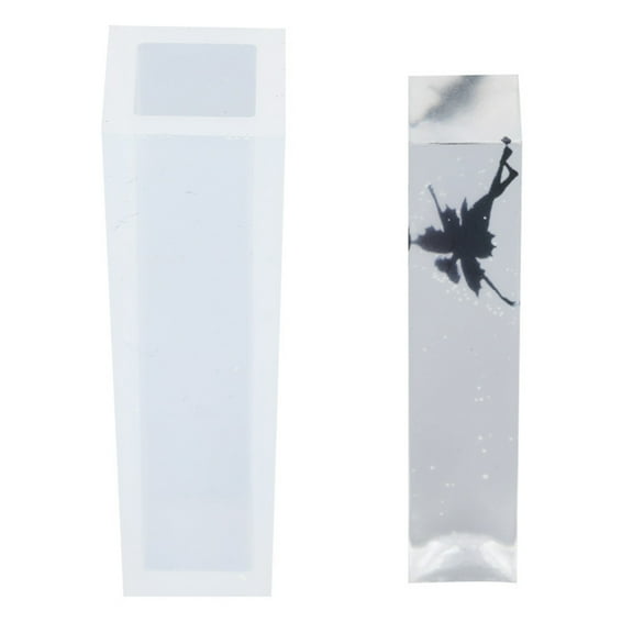 Cuboid Shape DIY Silicone Molds Resin Casting Molds For UV Resin Epoxy Resin Jewelry Making White 49x14x14mm Inner Size: 9.5x9.5mm