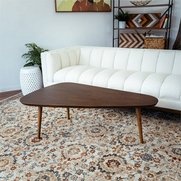 Caden Mid Century Modern Espresso Brown Solid Wood Coffee Table