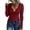 Burgundy, variant on Women Casual Long Sleeve Tunic V-Neck Slim Fit T Shirts Basic Tee Tops Crew Neck Ribbed Knit Solid Shirt