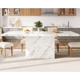 thumbnail image 6 of LVB Dining Table for 6 to 8 People, 71" Rectangular White Faux Marble Kitchen Table, Modern  Engineered Wood Dinner Table for Dining Room or Living Room, 6 of 9