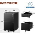 thumbnail image 2 of SEEKOL 3 Drawer File Cabinet with Lock, Small Rolling Filing Cabinet Under Desk, Wood Office Drawers Fits Letter/Legal/A4 Size Folders, Black, 2 of 9