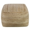 thumbnail image 2 of Uttermost Camden Farmhouse Polystyrene Cotton and Braided Hemp Pouf in Brown, 2 of 4