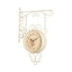 thumbnail image 2 of Reloj de pared de doble cara para colgar en la pared, diseño retro silencioso. blanco, 2 of 9