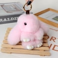 thumbnail image 2 of Bunny Keychain Cute Rex Rabbit Faux Fur Keychain Car Handbag Keyring, 2 of 2