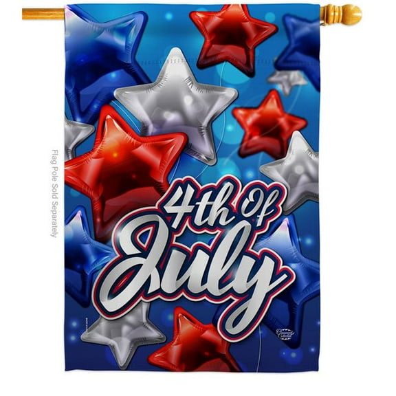 Ornament Collection H192224-BO 28 x 40 in. Celebrate 4th of July American Fourth Vertical House Flag with Double-Sided Decorative Banner Garden Yard Gift
