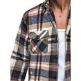 thumbnail image 4 of DYMADE Men Plaid Shirt Long Sleeve Buttons Casual Coat, 4 of 4