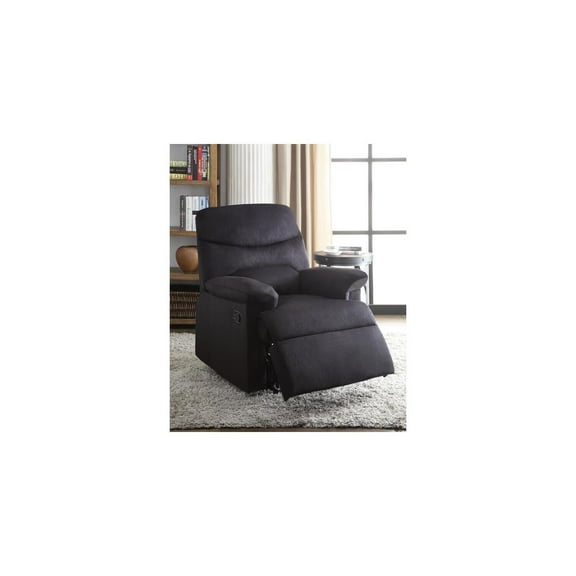 HomeStock Rustic Recluse Recliner, Black Fabric, Blends Comfort and Style with Smooth Cushions and Easy-to-Use Reclining Mechanism, Living Room Furniture