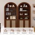 thumbnail image 4 of Hawsaiy 71" Arched Pantry Cabinet with Doors, Tall Arch Bookcase with Adjustable Shelves, Mid-Century Modern Kitchen Pantry Storage Cabinet for Living Room, Walnut, 4 of 10