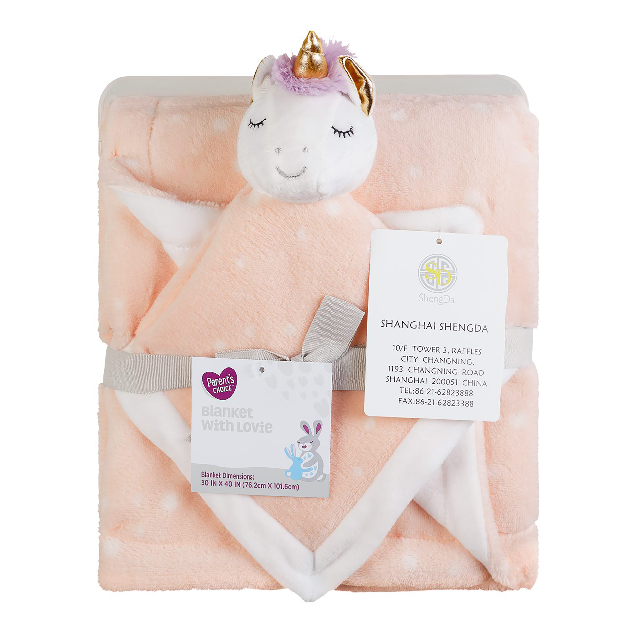 Parent's Choice Pink Blanket with Unicorn Lovie