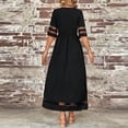 thumbnail image 4 of Women's Plus Size Maxi Dress 3/4 Sleeve Round Neck Mesh Loose Pockets, 4 of 7