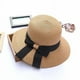 thumbnail image 1 of Sombrero de paja para mujer, para niñas pequeñas, gorra de playa de verano, visera plegable, sombreros de ala ancha con lazo, 1 of 5
