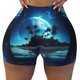 thumbnail image 2 of Fotbe Hawaiian Beach Pirate Moon Shorts Sin Costuras – Shorts Deportivos de Cintura Alta para Mujer, Elásticos para Gimnasio, Yoga, Running o Ciclismo-Medium, 2 of 8