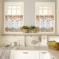 thumbnail image 4 of Fall Pumpkin Kitchen Window Tier Curtains and Valance 3 Pieces Set Farmhouse Sunflower Maple Leaves Window Valances Rod Pocket Panels Privacy Thanksgiving Cafe Tiers Bedroom Short Window Treatment, 4 of 5
