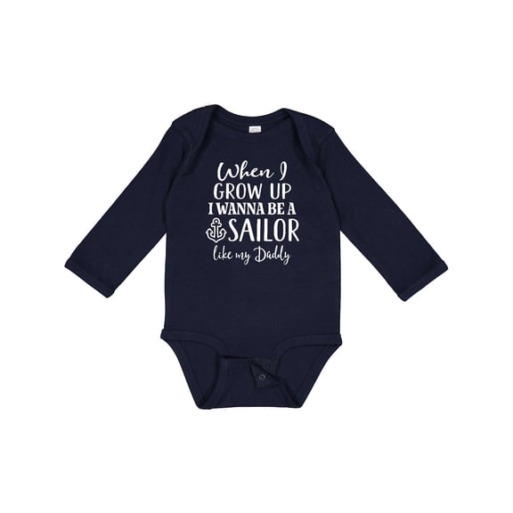 Inktastic Future Sailor Like Daddy Boys Long Sleeve Baby Bodysuit