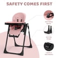 thumbnail image 3 of AILEEKISS Foldable High Chair for Baby, Toddler Eating Chair with Detachable Double Trays, Black Pink, 3 of 11