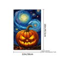 thumbnail image 4 of JOOCAR Starry Night Pumpkin Linen Garden Flag for Fall Autumn Home Outdoor Garden Yard Door Decor 12x18 inch, 4 of 5