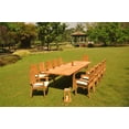 thumbnail image 6 of Grade-A Teak Dining Set: 12 Seater 13 Pc: 122" Atnas Rectangle Table And 12 Goa Stackng Arm Chairs Outdoor Patio WholesaleTeak #51GO2813, 6 of 6