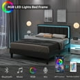 4 EVER WINNER Queen Size LED Bed Frame, Black Queen Bed Frame with LED