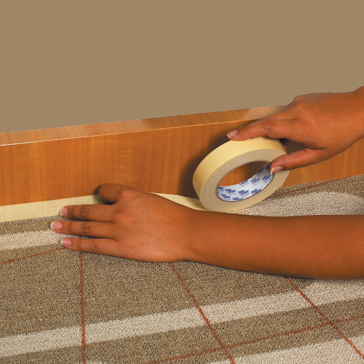 Tape Logic® 2200 Masking Tape, 3" Core, 1" x 180', Natural, Case Of 12