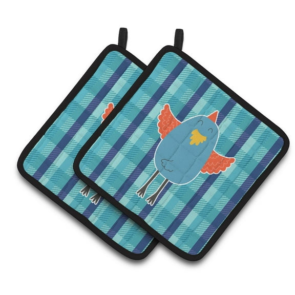 Caroline's Treasures Blue Chicken Pair of Pot Holders