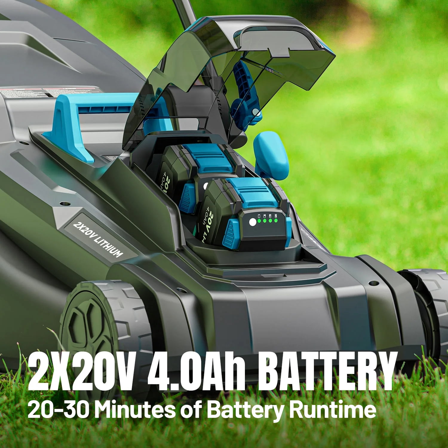 Mightymow Brushless Self-Propelled Lawn Mower, 2*20V 18" Cordless Lawn Mower, with 2*4.0Ah Battery& Dual Charger Included