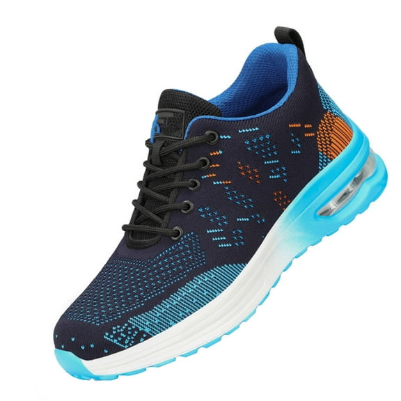 Working Shoes Men Safety Shoes Sporty Breathable Steel Cap Air Cushion Slipproof Protective Shoes Eu 36-48