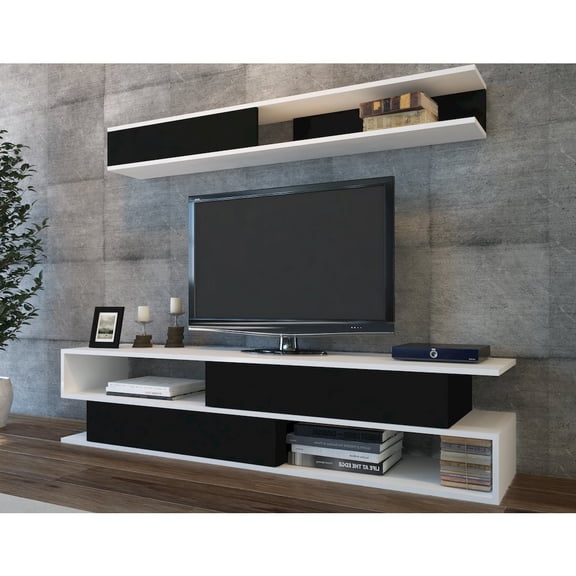Decorotika Sims Tv Stand - White Black