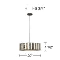 thumbnail image 6 of Robert Louis Tiffany Black Drum Pendant Chandelier 20" Wide Tiffany Style Black White Striped Art Glass Fixture for Kitchen, 6 of 6
