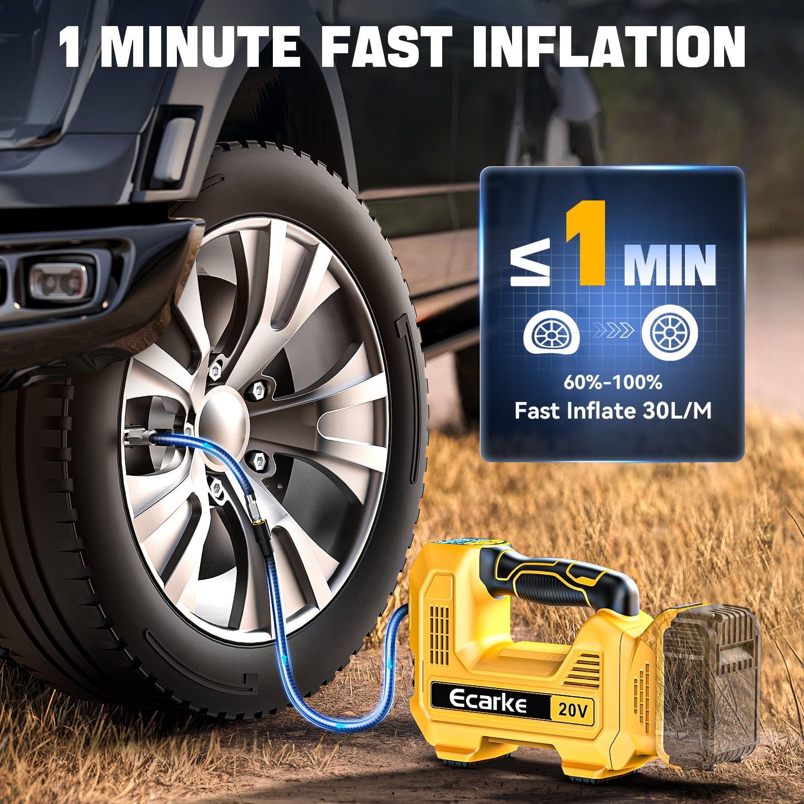 Tire Inflator for DEWALT 20V MAX Battery, Portable Air Compressor Auto Tire Pump(Tool Only, NO Battery)