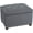 Grey, variant on Adeco Rectangular Storage Ottoman Foot Rest Stool, Fabric Button Tufted Storage Ottoman with Hinged Lid (Cyan)
